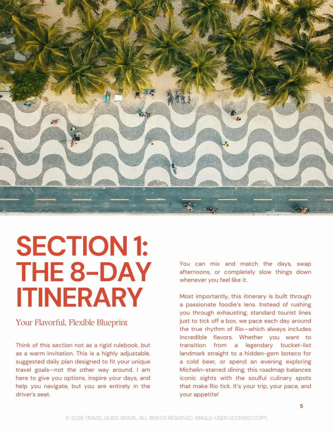 Section 1 of the Rio de Janeiro Foodie Guide — places to eat segmented by region and districts in 8 flexible itineraries in Rio