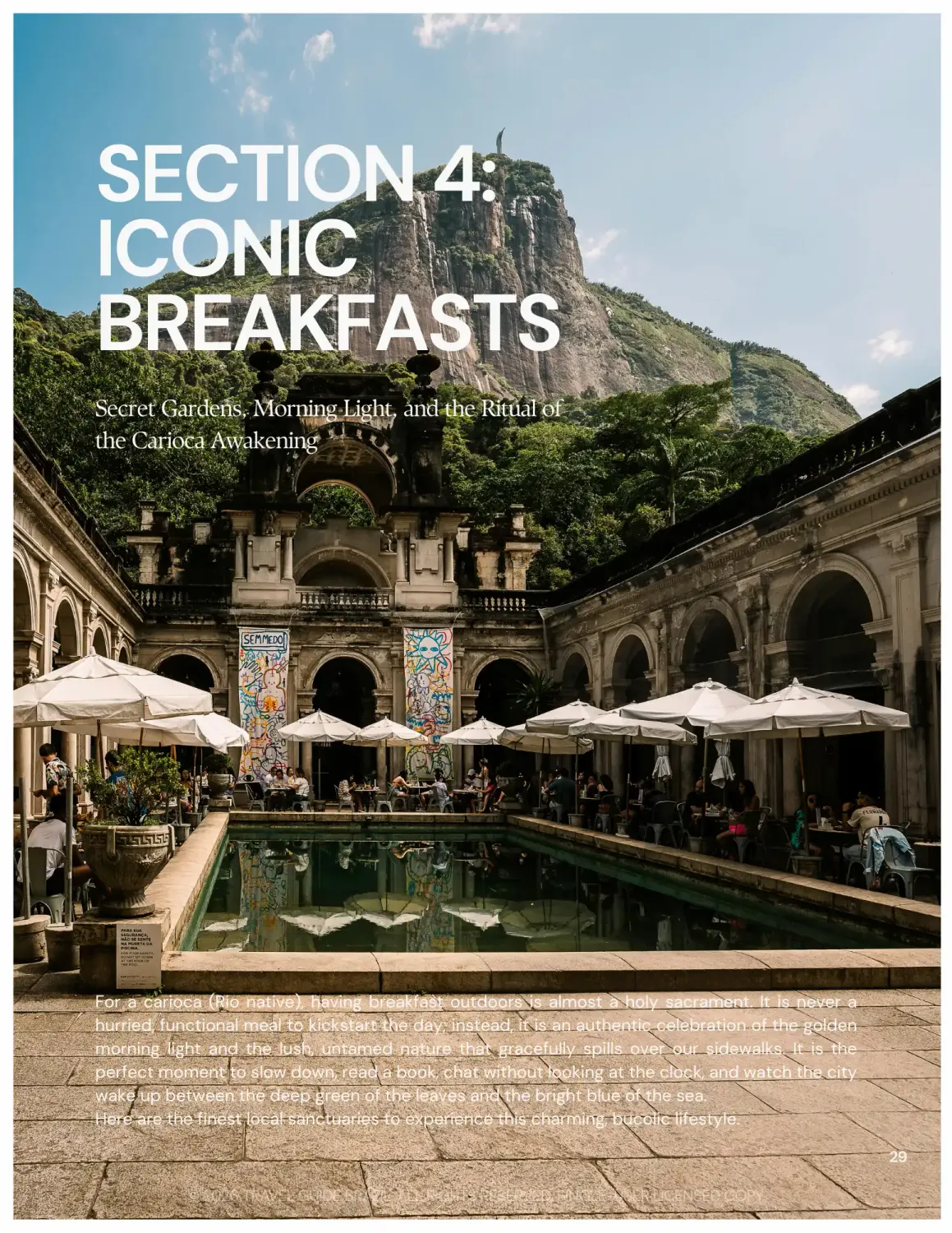 Section 4 of the Rio de Janeiro Foodie Guide — outdoor, gardens and iconic breakfasts recommendations in Rio de Janeiro