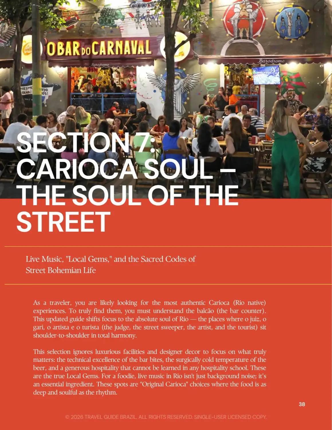 Carioca Soul section of the Rio de Janeiro Foodie Guide — authentic boteco recommendations and roda de samba locations for travelers