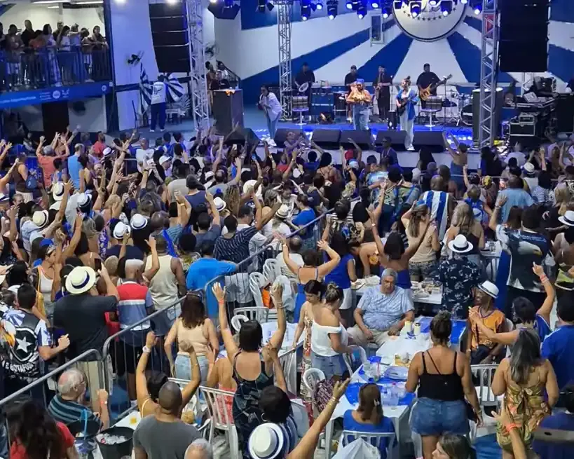classic feijoada event at Portela samba school in Madureira neighborhood