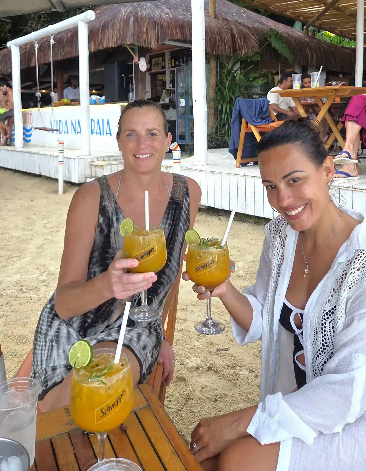 Michele and Kari together at Ilha Grande beach