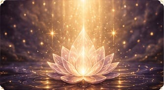 Glowing lotus symbolising spiritual development