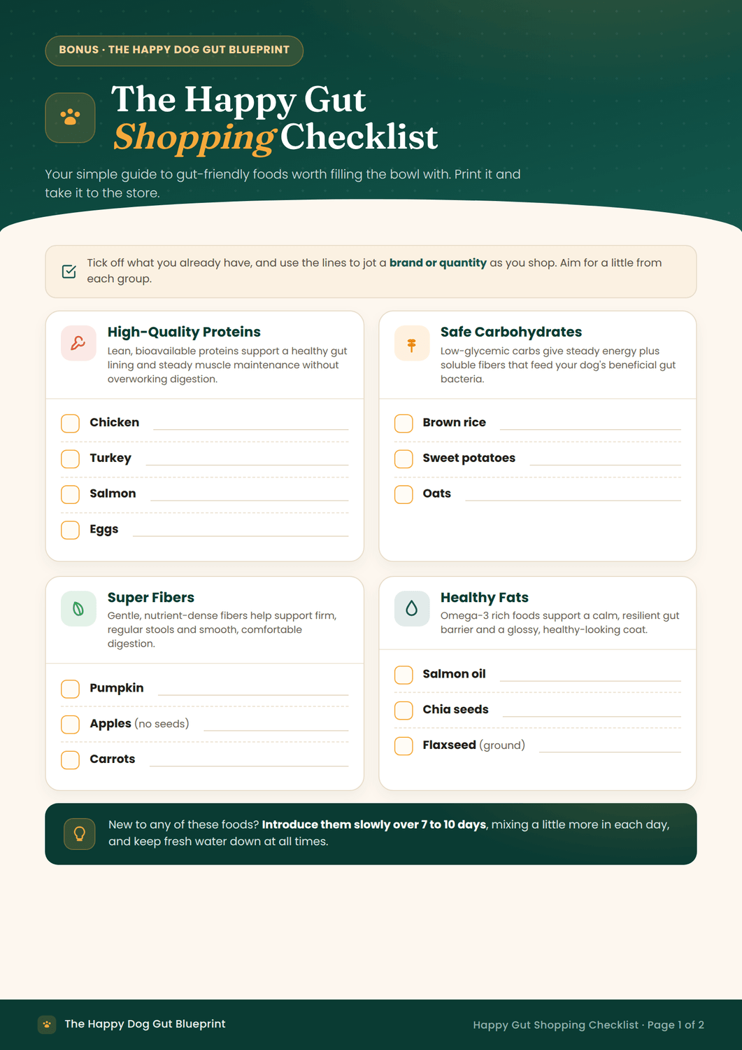 Shopping Checklist