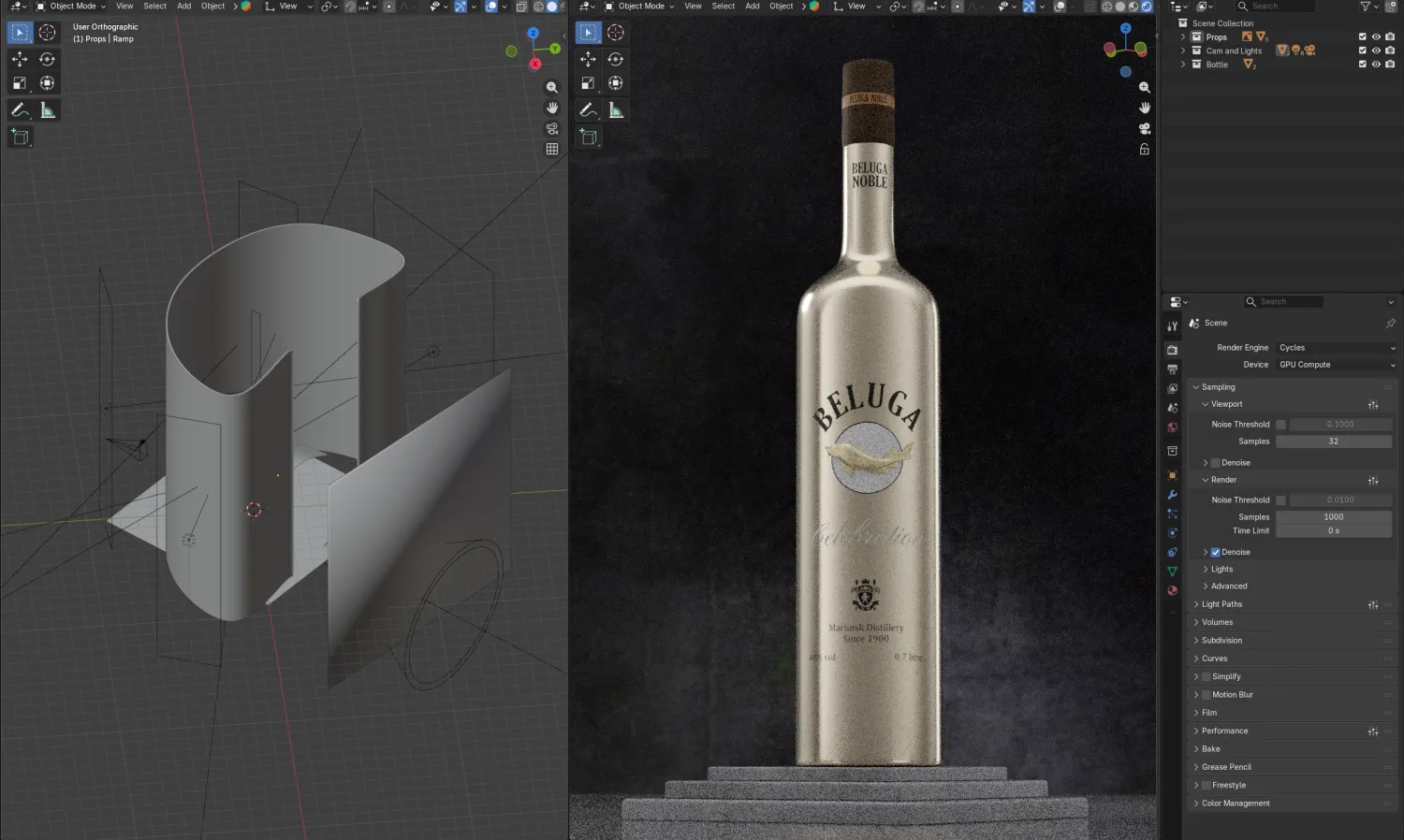 Vodka Beluga Blender 3D Model by Andy M Visuals Vertical