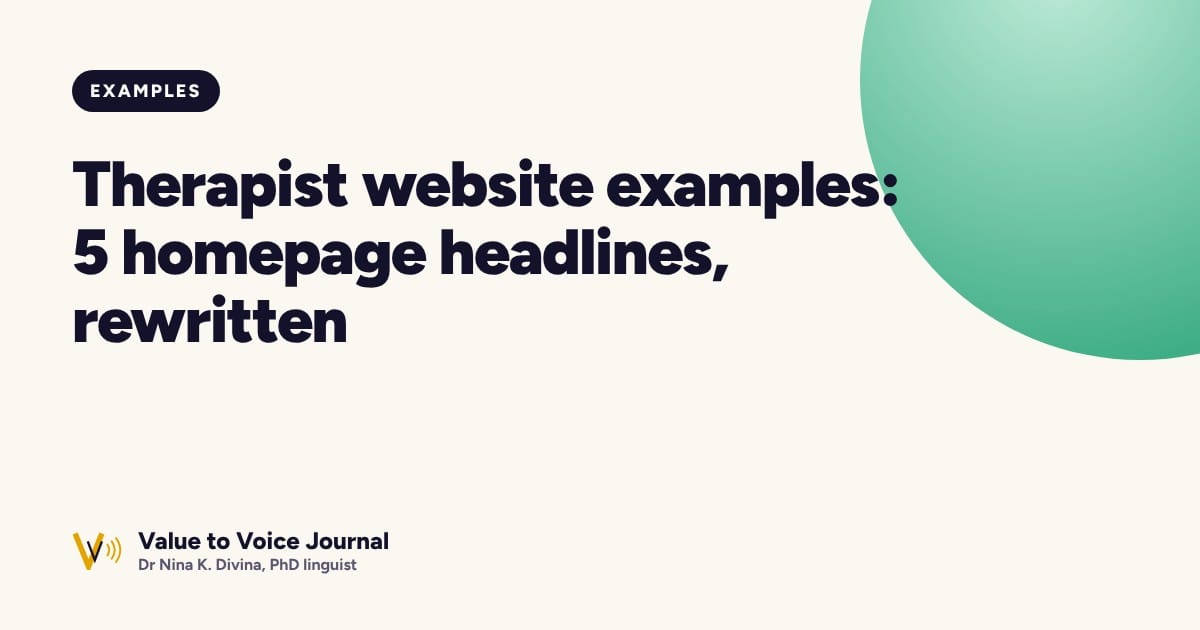 Therapist website examples: 5 homepage headlines, rewritten