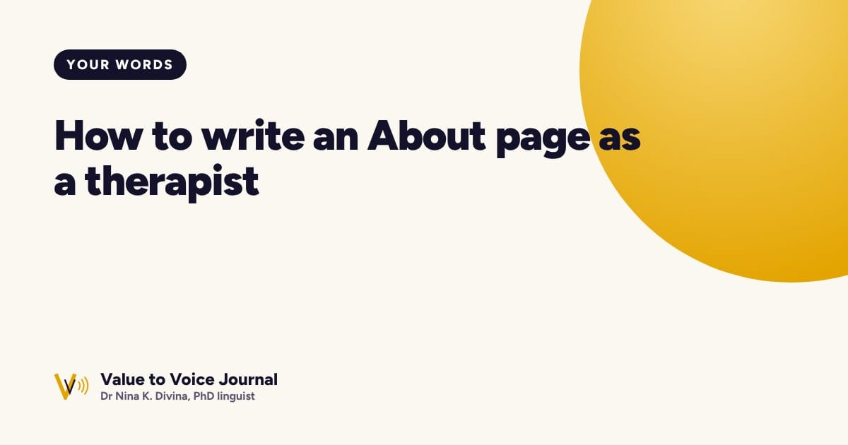 How to write an About page as a therapist