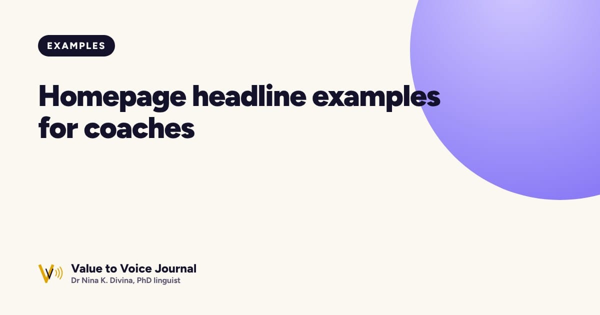 Homepage headline examples for coaches