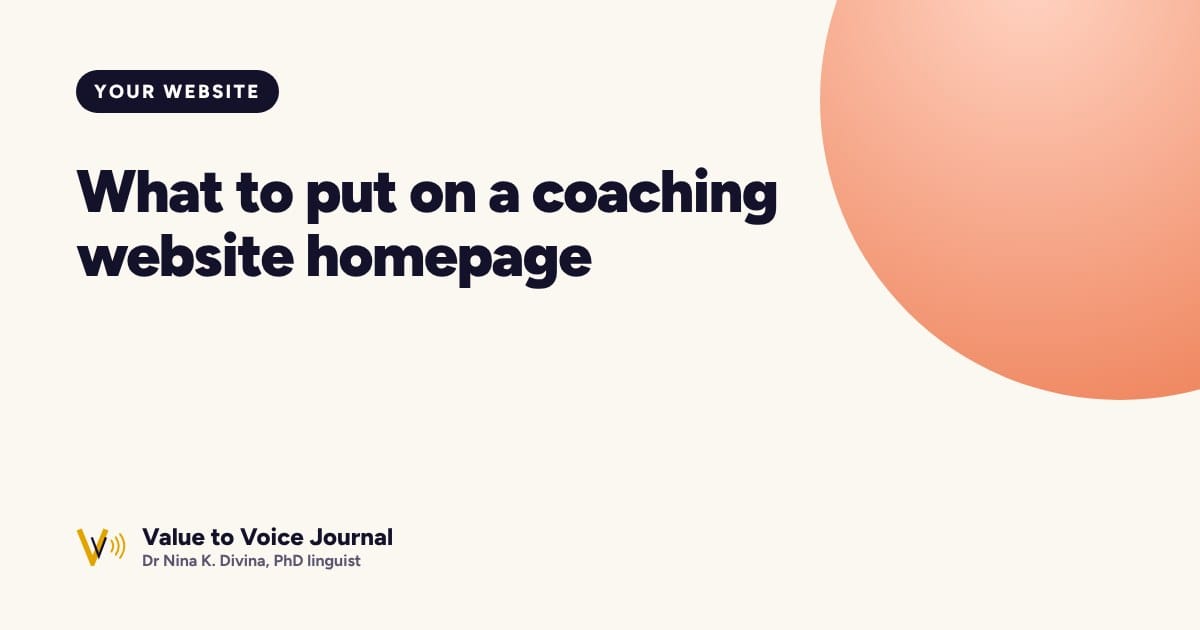 What to put on a coaching website homepage