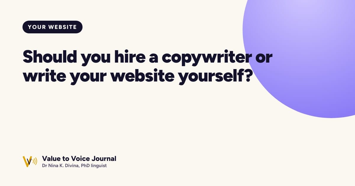 Should you hire a copywriter or write your website yourself?