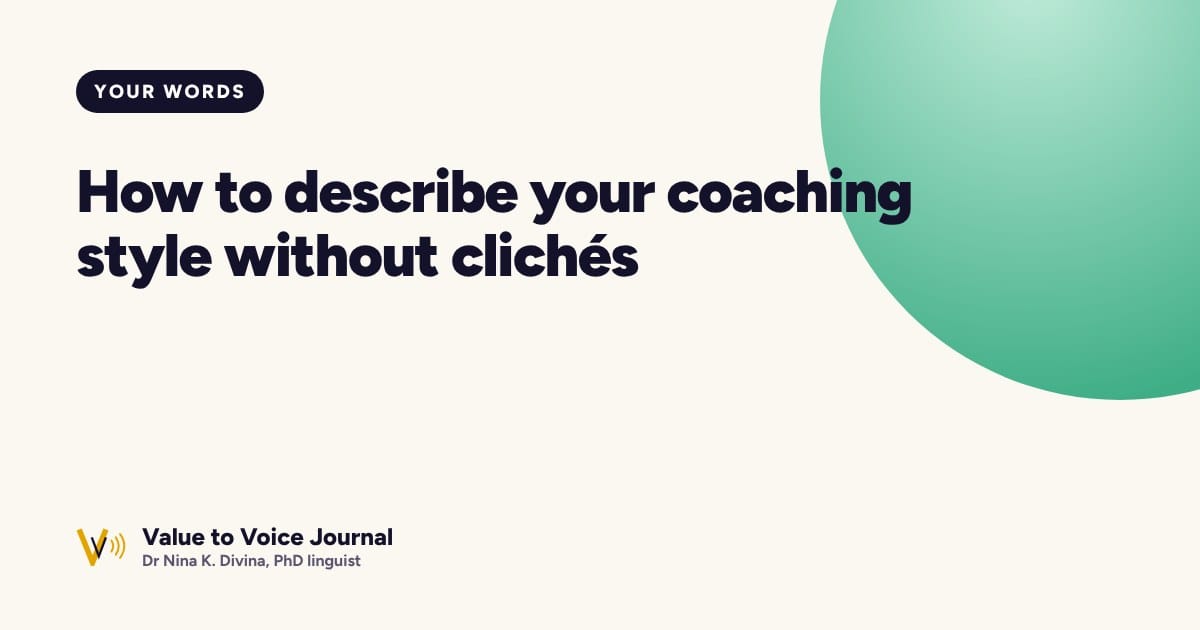 How to describe your coaching style without clichés