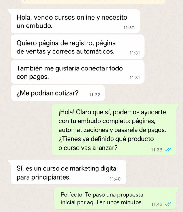 Solicitud real de servicios