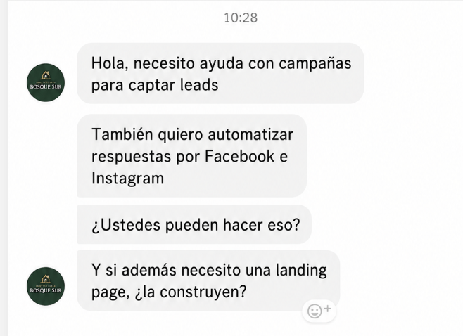 Solicitud real de servicios