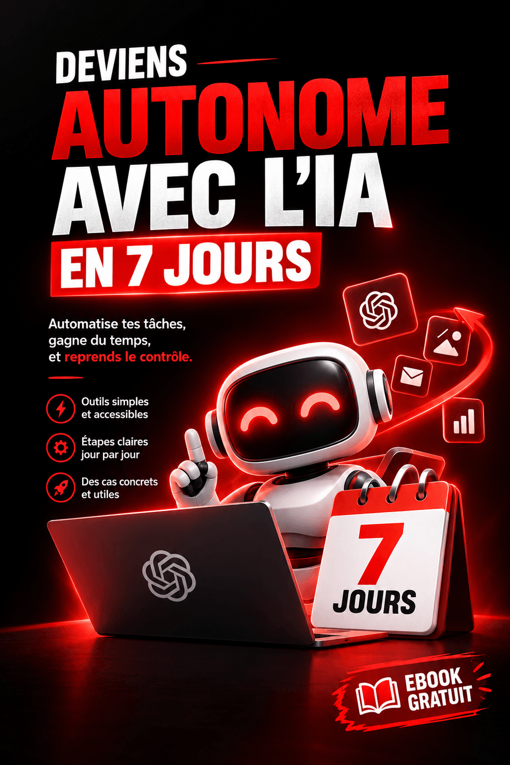 Couverture du guide gratuit Deviens autonome avec l'IA en 7 jours