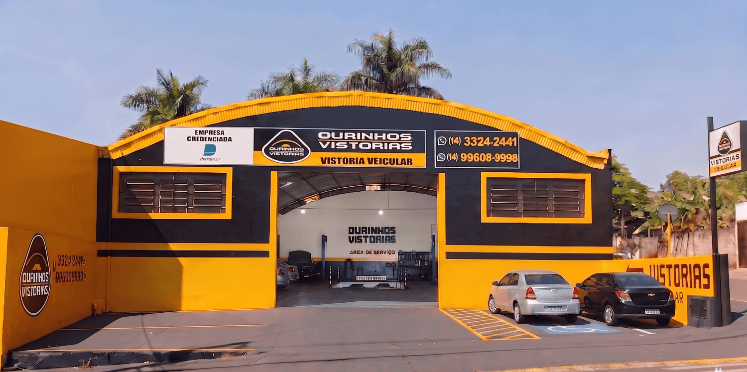 Fachada da Ourinhos Vistorias - pátio de vistoria veicular em Ourinhos SP