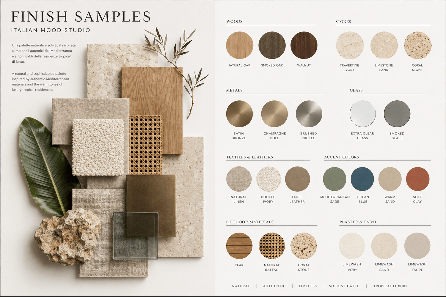 Italian Mood Studio finish samples