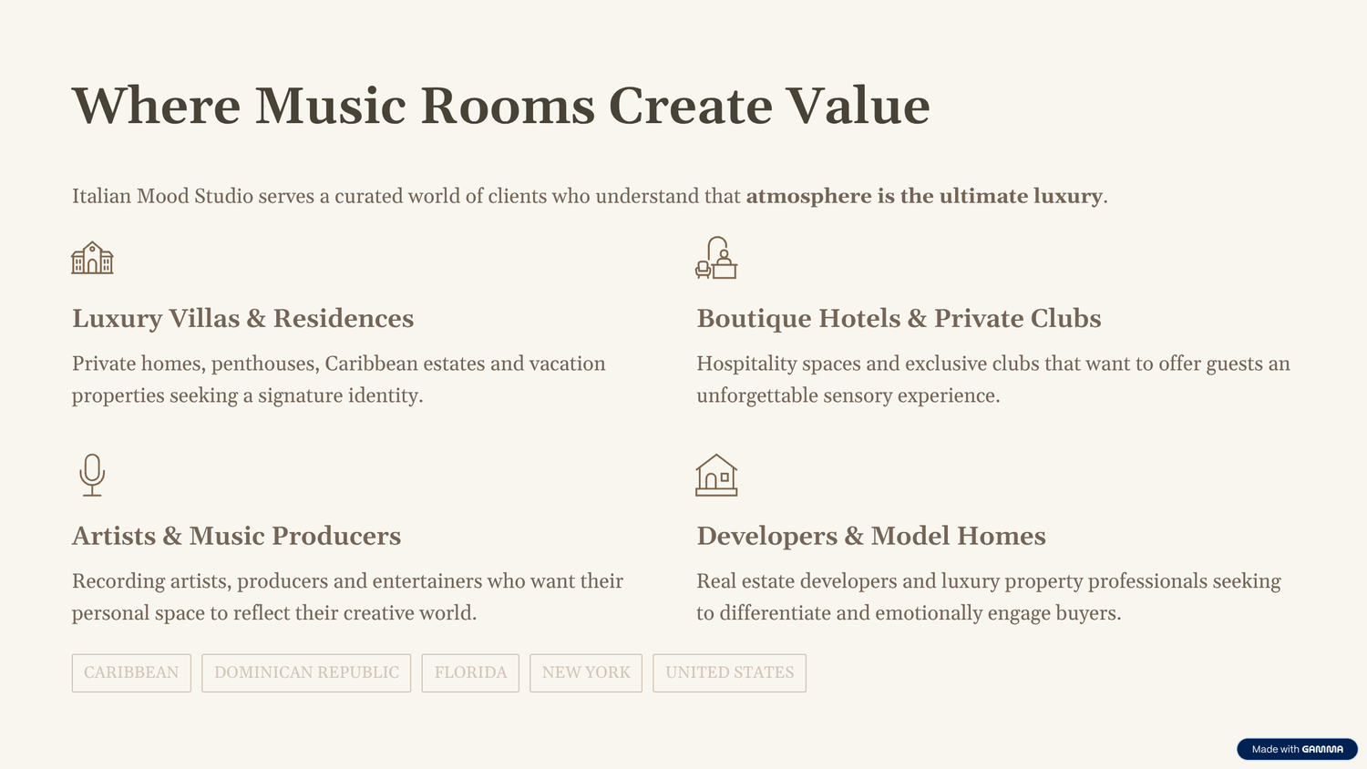 Where music rooms create value