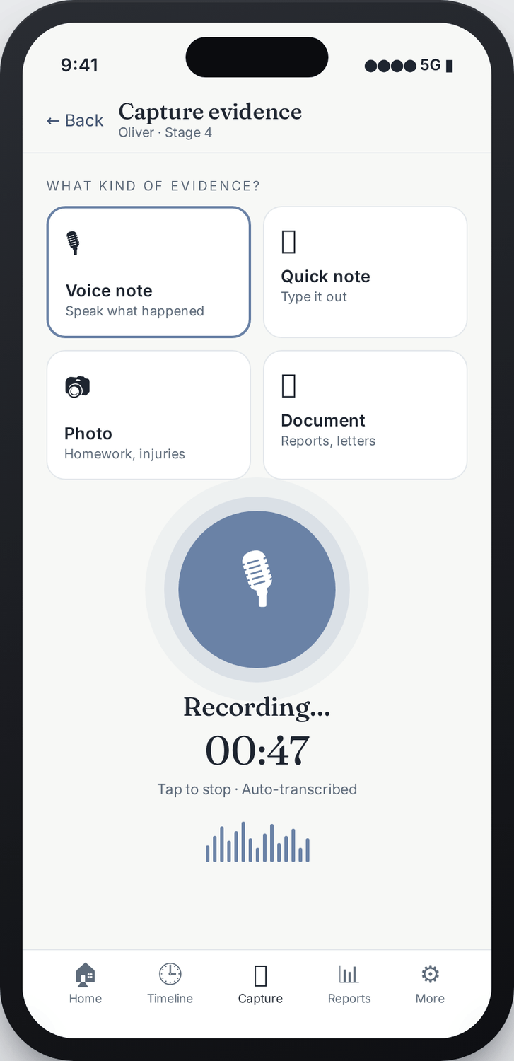 SENTracker capture evidence screen