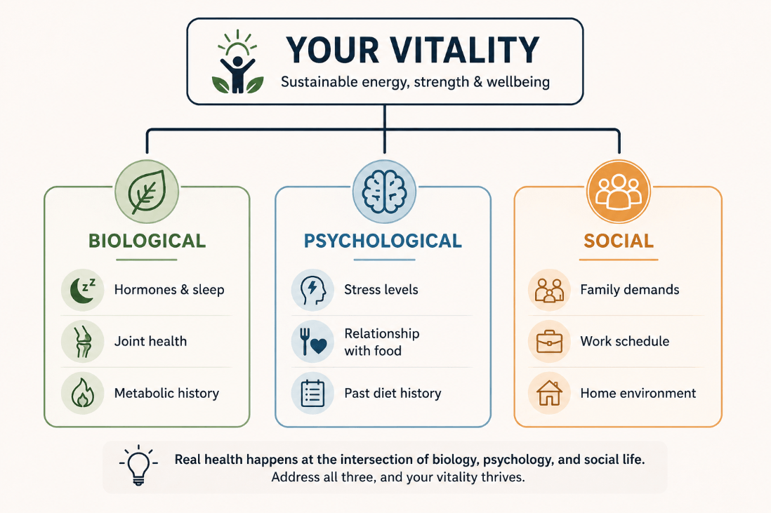 Biopsychosocial reasons diets fail long term