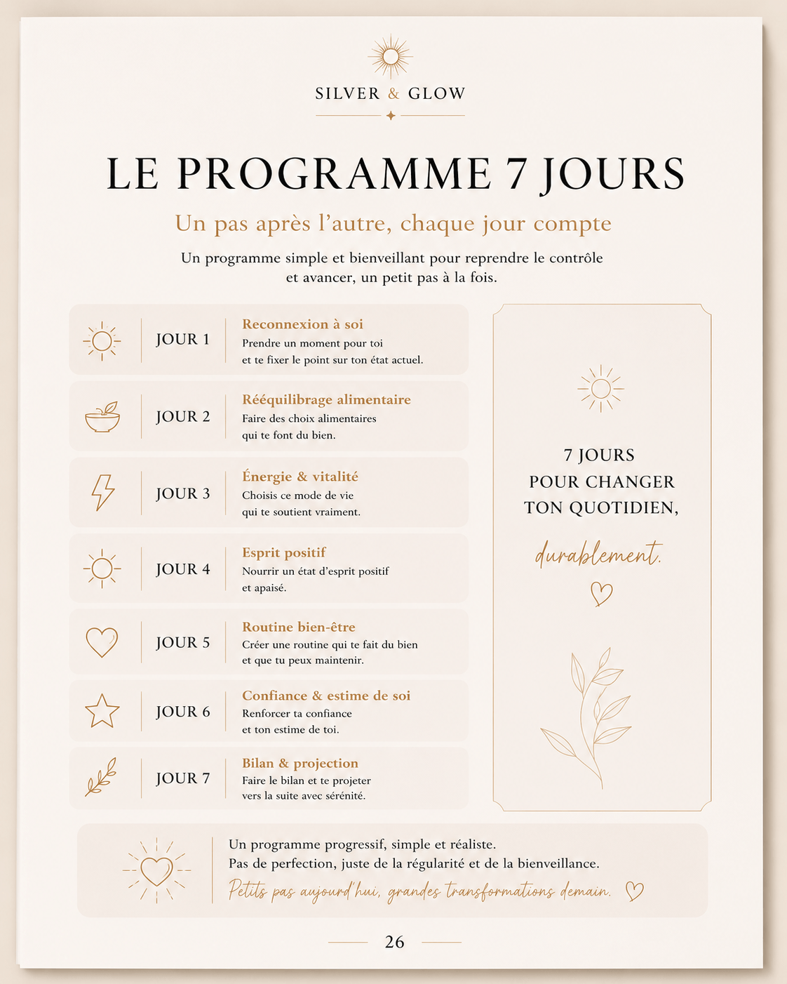 Programme 7 jours