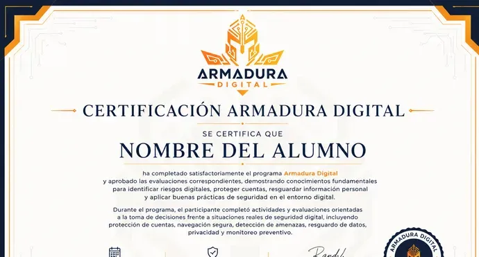 Vista del certificado de finalización