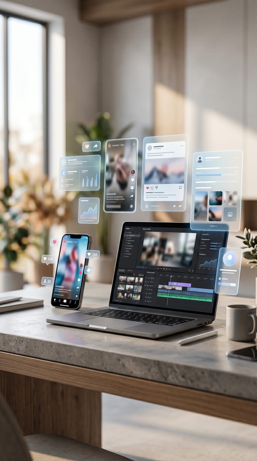 Personne préparant du contenu pour une entreprise locale