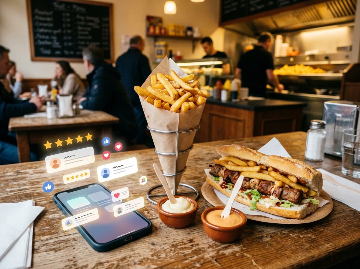 Avis clients et preuve sociale pour une friterie belge