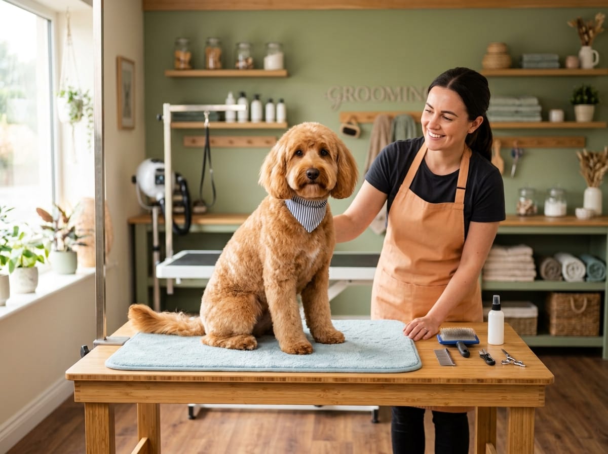Salone di toelettatura con cane pulito e curato