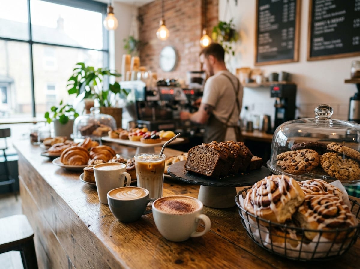 Dolci e bevande in una caffetteria