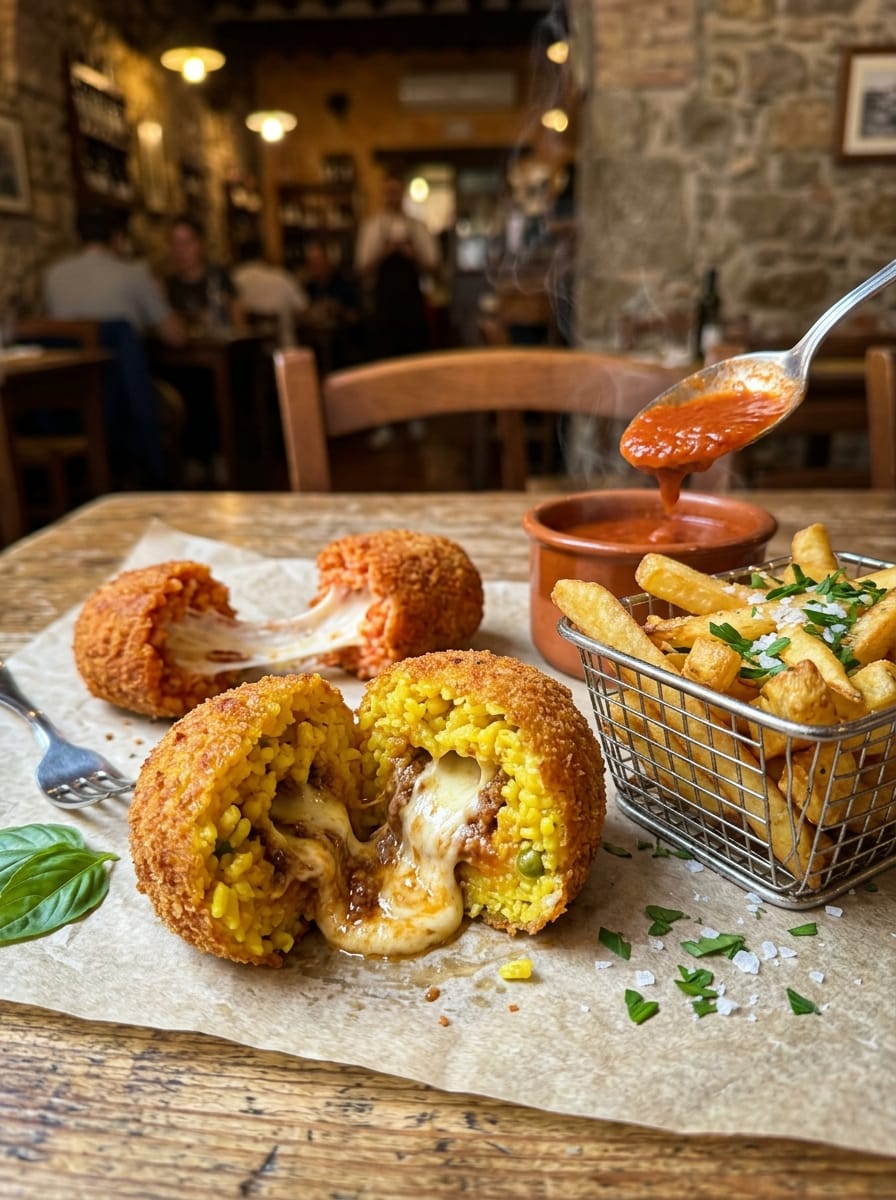 Primo piano appetitoso di patatine fritte con salsa