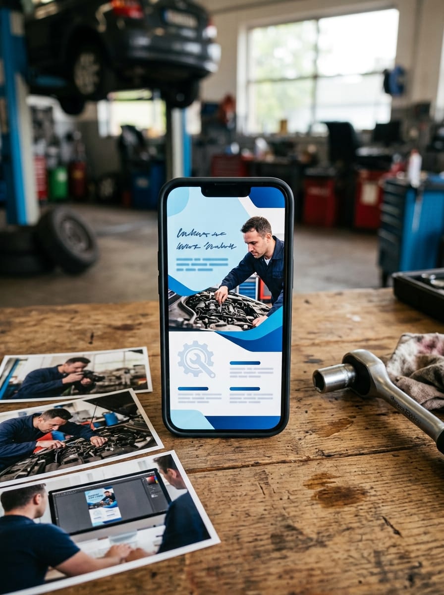 Contenu professionnel créé pour les réseaux sociaux d’un garage automobile