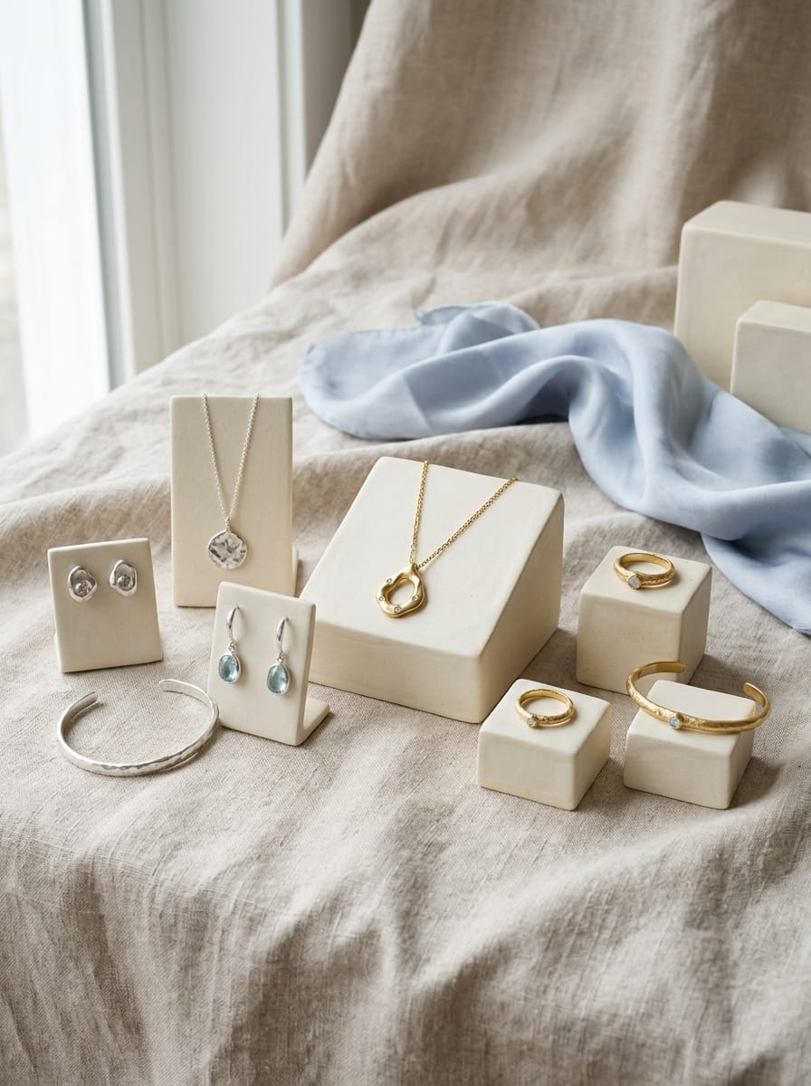 Nouvelle collection de bijoux photographiée avec soin