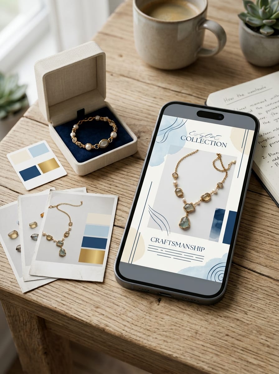 Contenu professionnel créé pour les réseaux sociaux d’une marque de bijoux