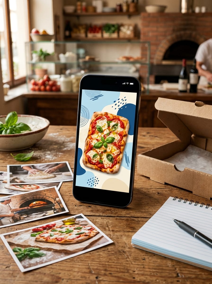Contenuto professionale creato per i social di una pizzeria al taglio