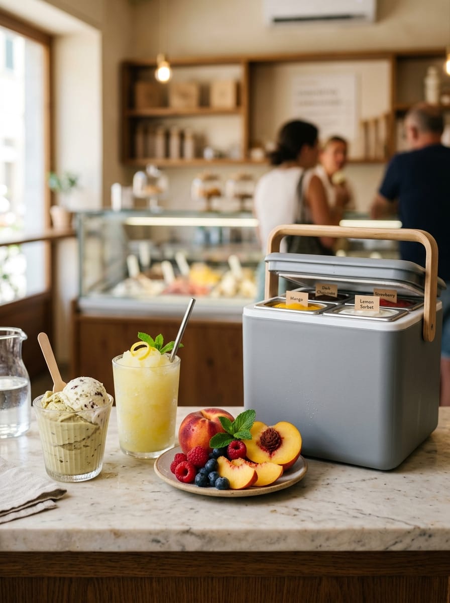 Gelati, granite e vaschette da asporto stagionali