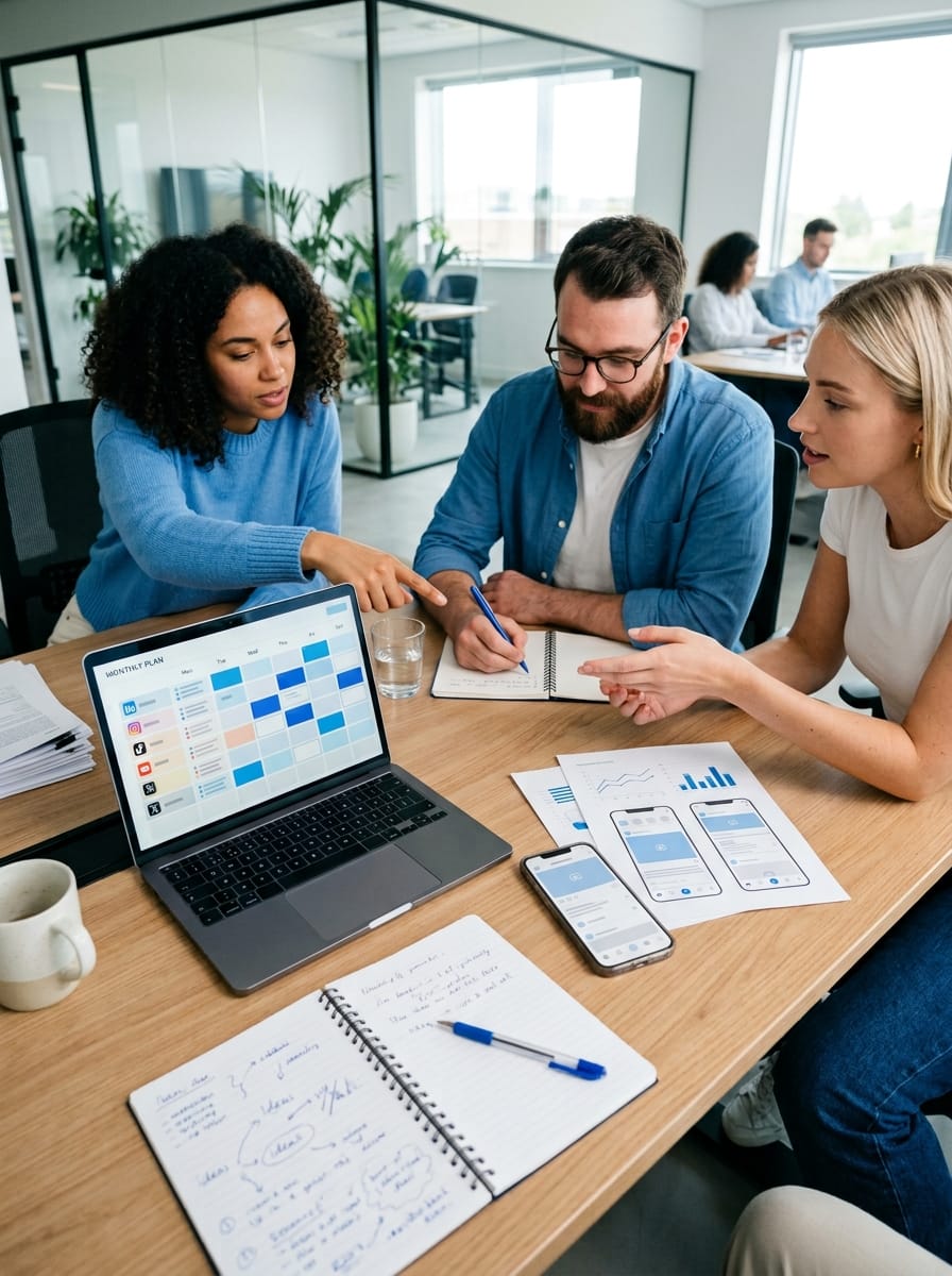 Calendario editoriale multicanale per un'azienda SaaS