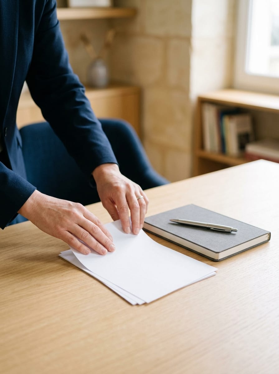 Documents et carnet préparés pour expliquer les premières démarches funéraires