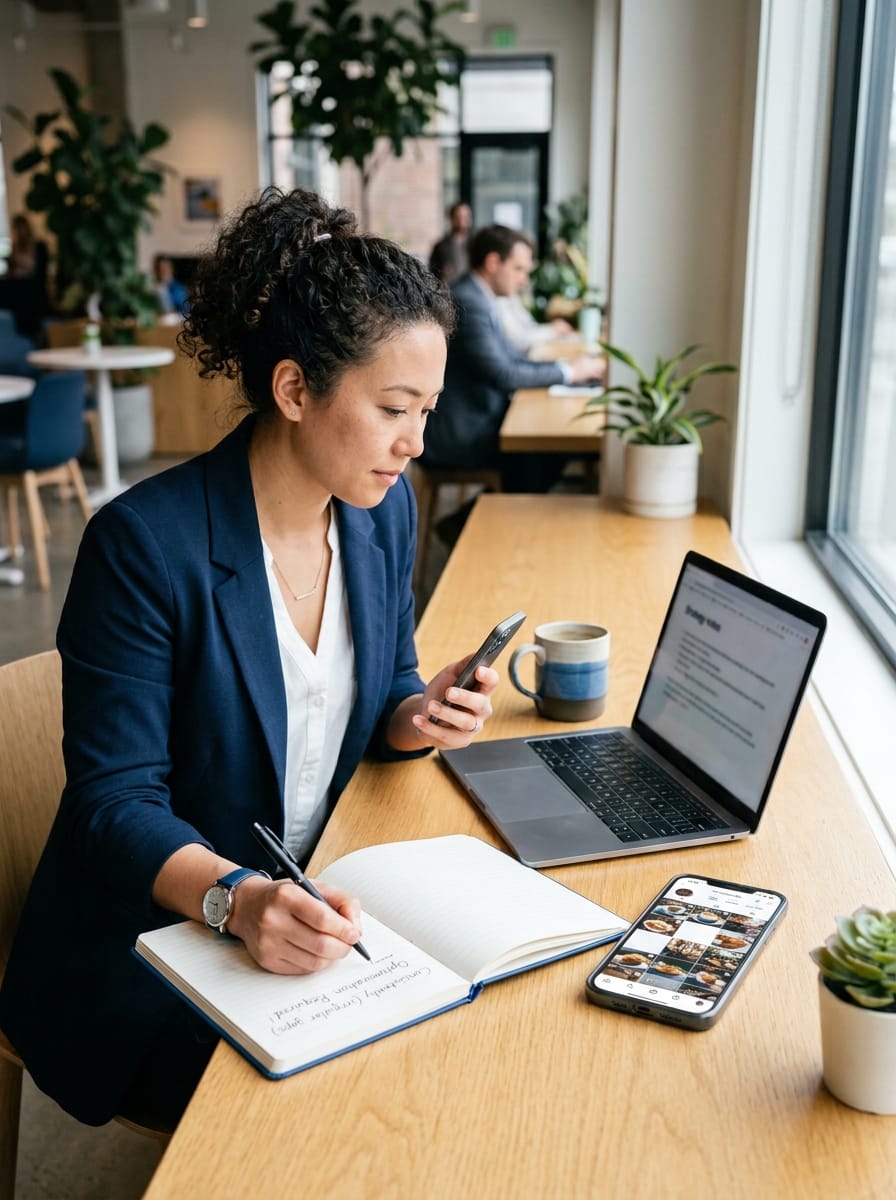 Analyse du compte Instagram d’un commerce local avant une prise de contact