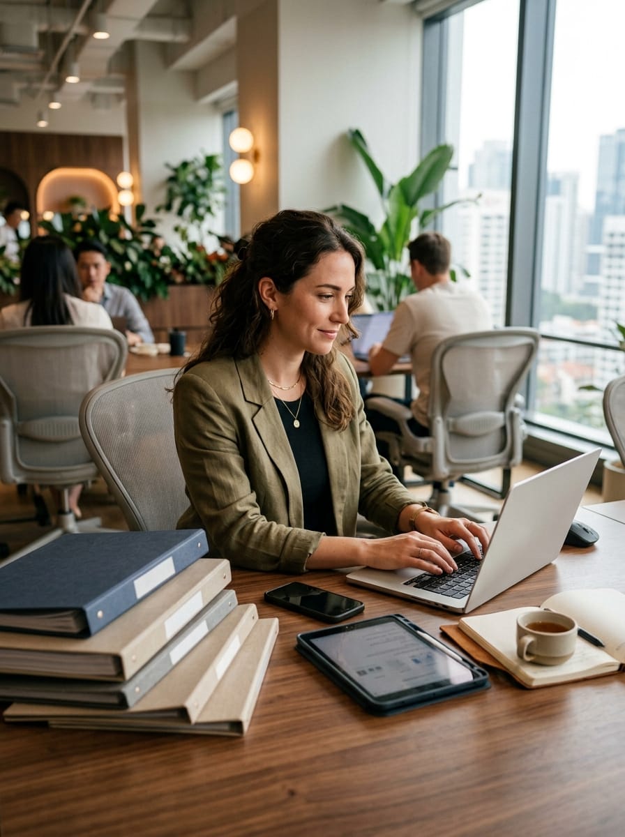 Community manager organisée gérant simultanément plusieurs dossiers clients