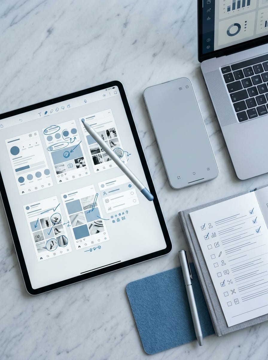 Espace organisé pour centraliser les validations de contenus social media