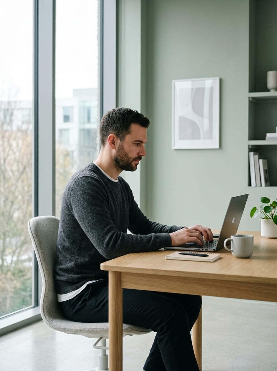 Personne comparant une formation payante avec un apprentissage pratique gratuit pour travailler en ligne