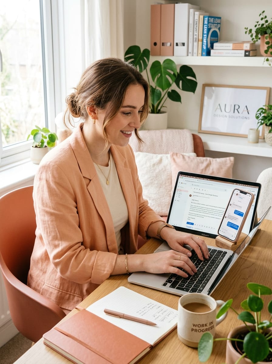 Freelance rédigeant un message personnalisé pour trouver des clients sans audience ni abonnés
