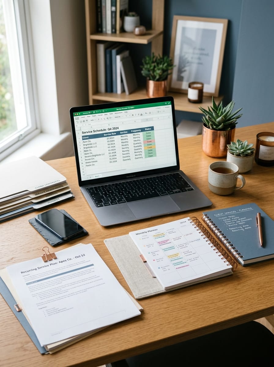 Agenda mensuel et organisation de plusieurs clients freelance récurrents
