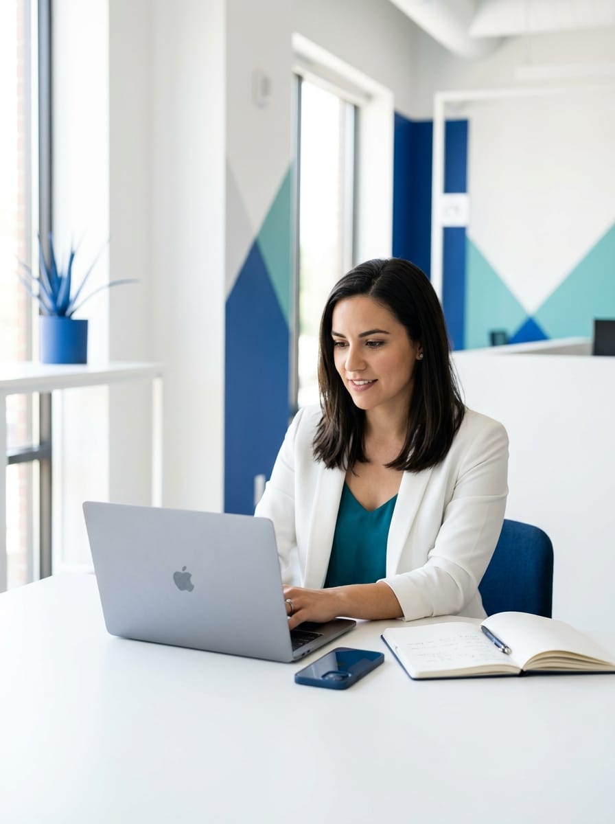 Entrepreneuse lançant un business de services en ligne sans produit ni stock