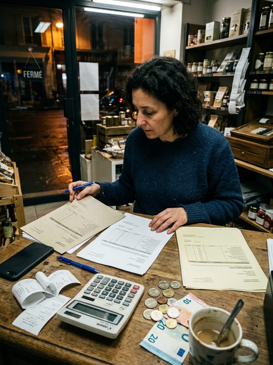 Gérante de petite entreprise comparant plusieurs devis de community management