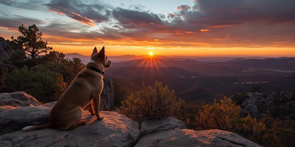 sequoia overlook dog expedition sunset