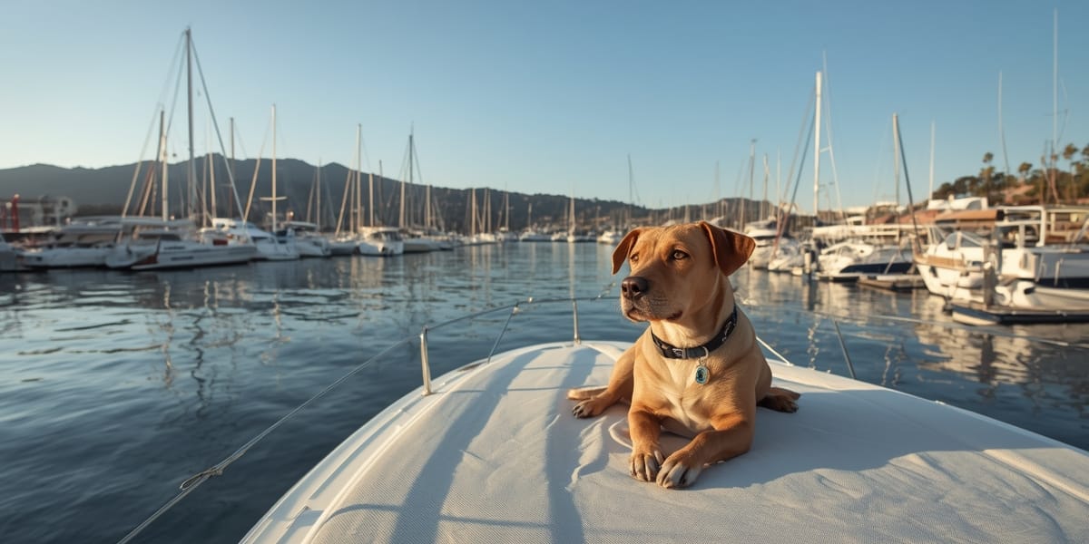 California harbor dog luxury yacht