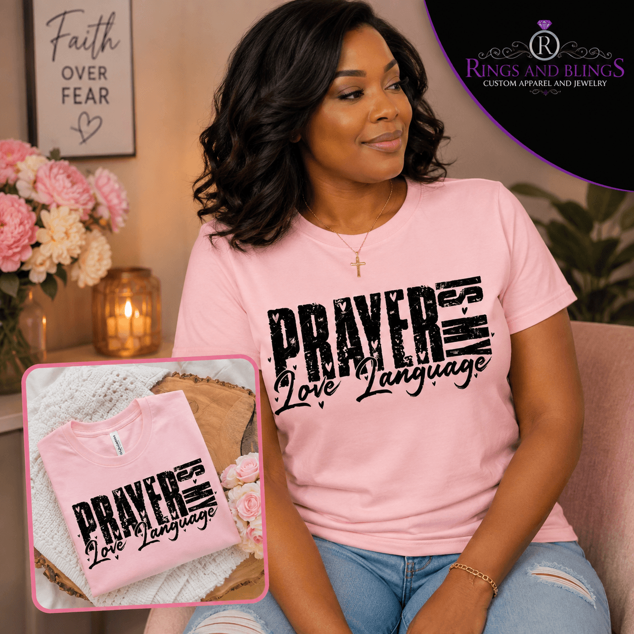 Rings and Blings faith inspired printed apparel