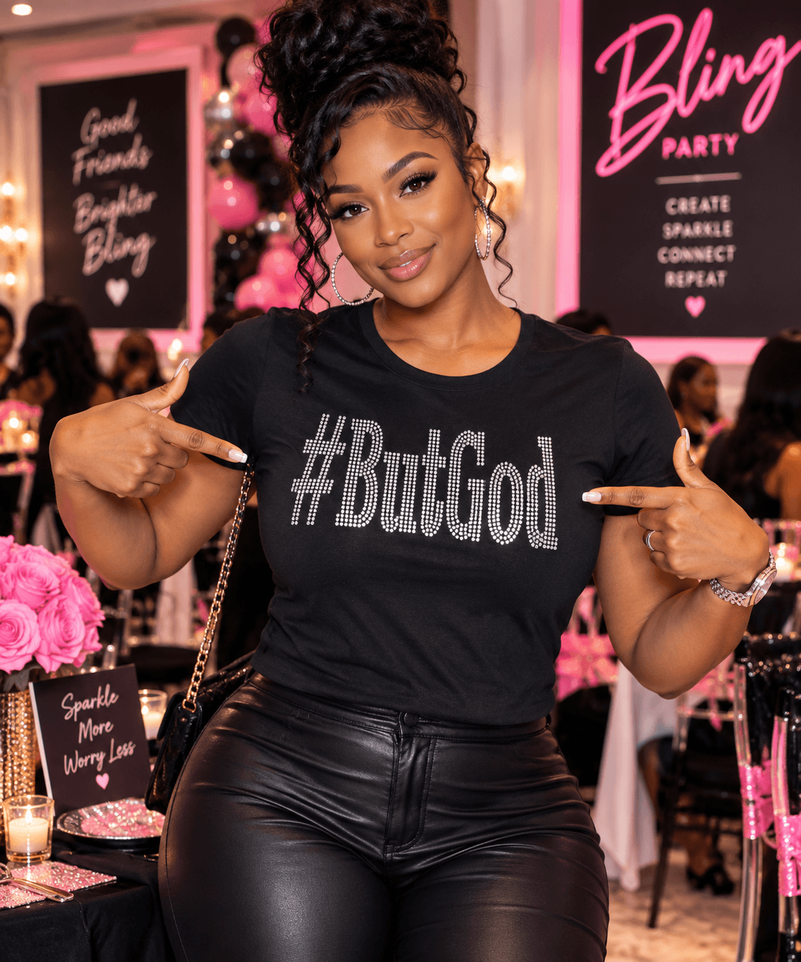 But God rhinestone T-shirt