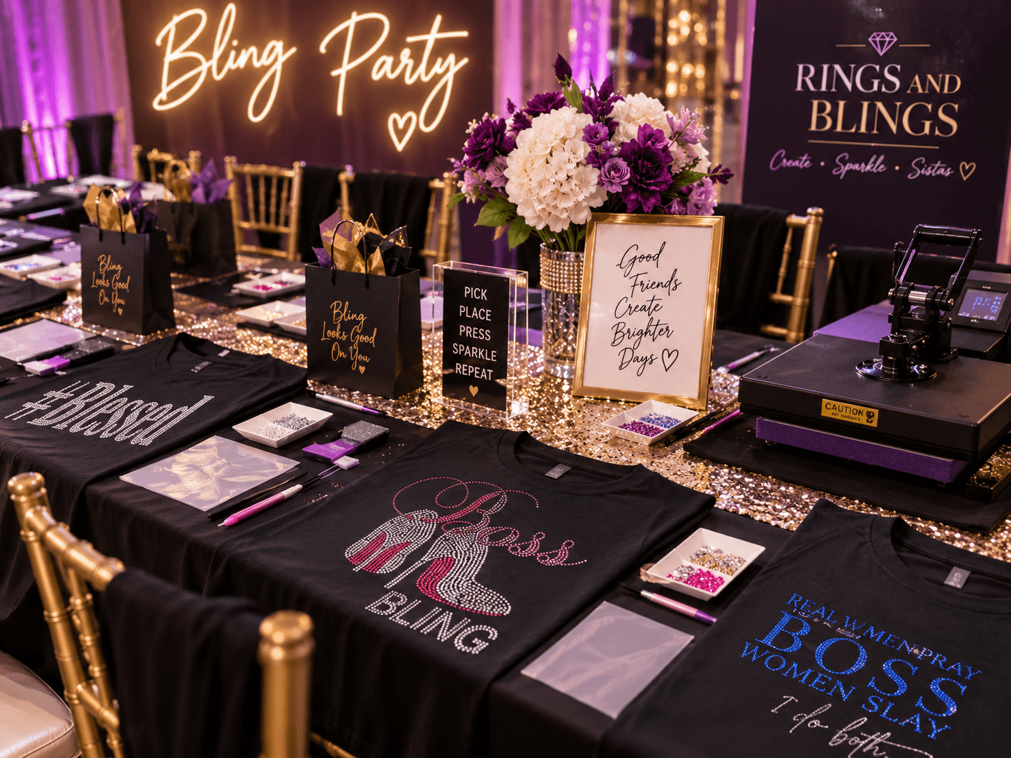 Rings and Blings Bling Party experience