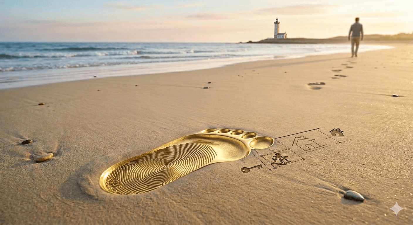empreinte dorée plage